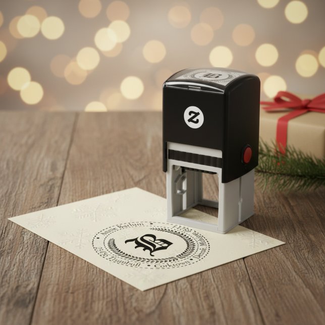 Custom Monogram Crest Self-inking Stamp (Custom Monogram Crest Self-inking Stamp)