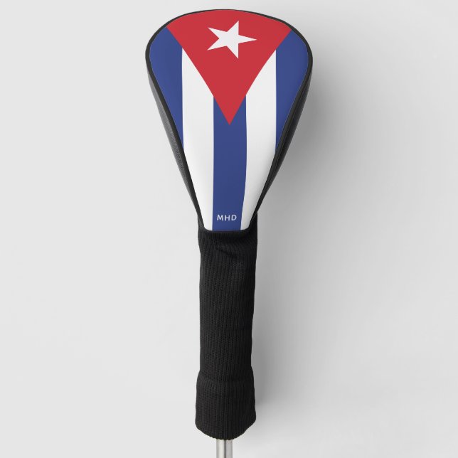 Custom Monogram Cuba Flag Golf Head Cover (Front)