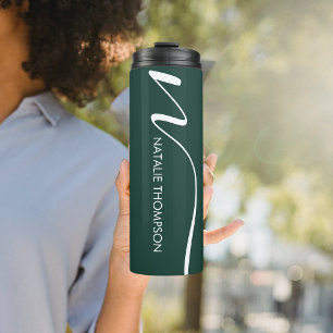 Custom Monogram Customised With Name Emerald Green Thermal Tumbler