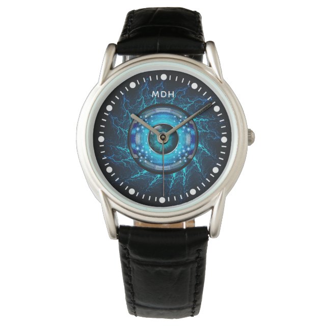 Custom Monogram Cyber Circuit Eye watches (Front)