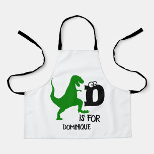 Custom monogram D is for Dinosaur cute T Rex Apron