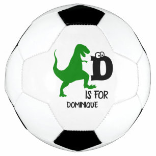 Custom monogram D is for Dinosaur cute T Rex Football