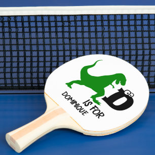 Custom monogram D is for Dinosaur cute T Rex T-Shi Ping Pong Paddle