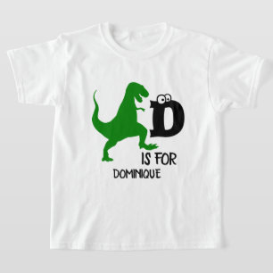Custom monogram D is for Dinosaur cute T Rex T-Shi T-Shirt