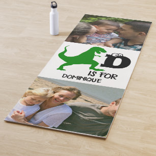 Custom monogram D is for Dinosaur cute T Rex Yoga Mat