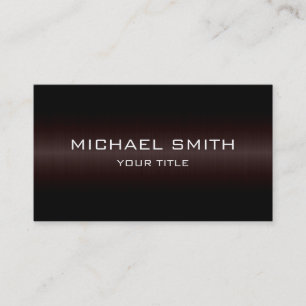 Custom Monogram Dark Brown Stainless Steel Metal Business Card