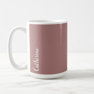 Custom monogram, deep pink with script typography coffee mug
