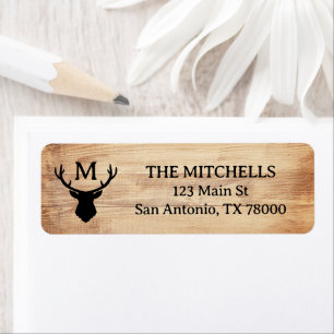 Custom Monogram Deer Return Address