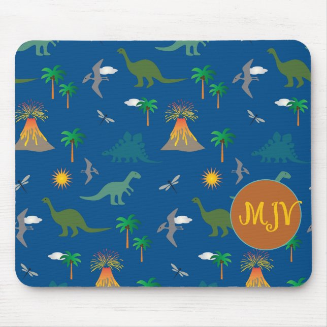 Custom Monogram Dino Mousepad (Front)