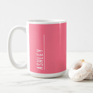 Custom monogram, dramatic pink coffee mug