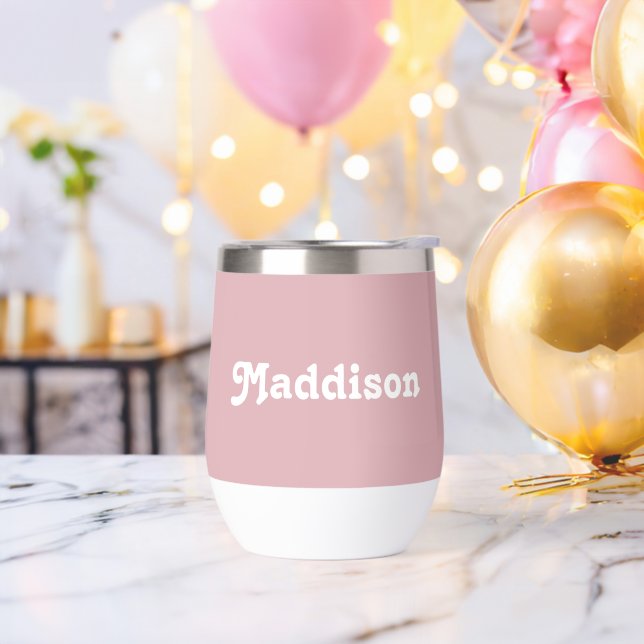 Custom monogram, dusty pink retro typography  (Bachelor Party)