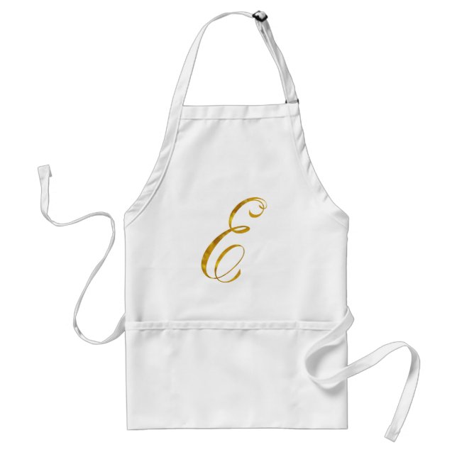 Custom Monogram E Faux Gold Foil Monograms Initial Standard Apron (Front)