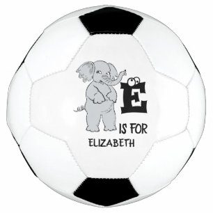 Custom monogram E is for cute colourful Elephant Football