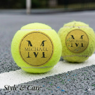 Custom Monogram Elegant Sports Design Tennis Balls