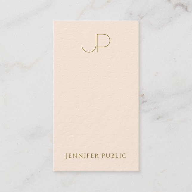 Custom Monogram Elegant Template Luxury Thick Business Card (Front)