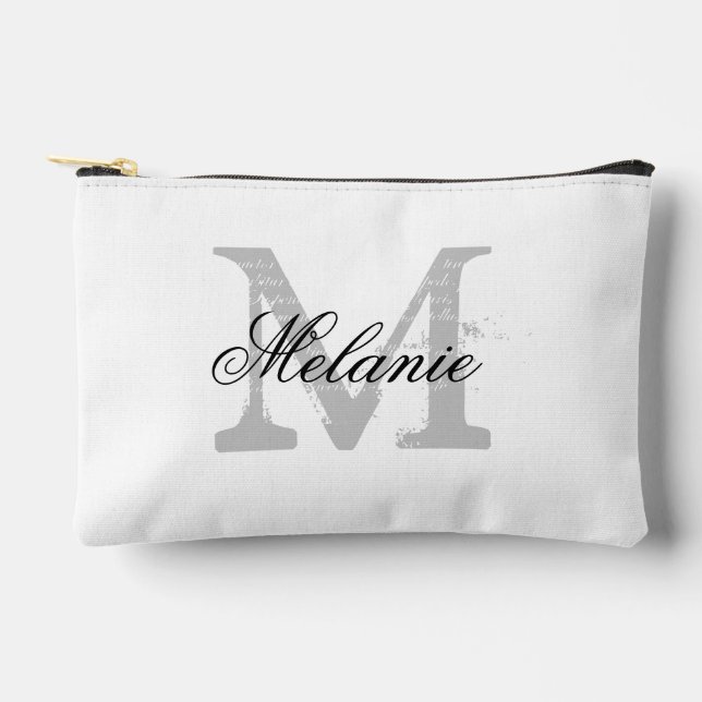 Custom monogram elegant typography csometic bag (Front)
