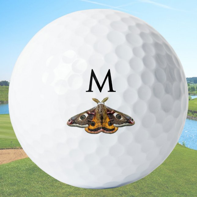 Custom Monogram Emperor Moth Golf Ball (Creator Uploaded)