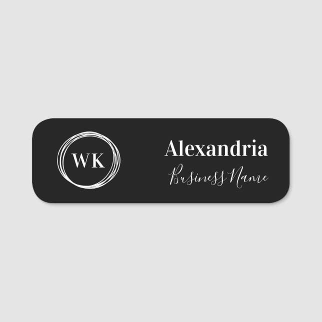 Custom Monogram Employee Name Tag (Front)