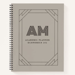 Custom Monogram Espresso & Taupe Vintage Notebook