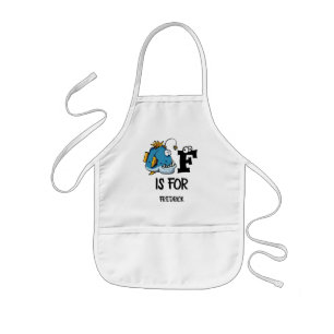 Custom monogram F is for Fish cartoon illustration Kids Apron
