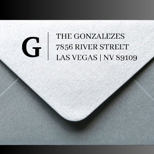 Custom Monogram Family Address Self-Inking Stamp