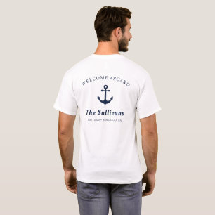 Custom Monogram Family Vacation Nautical Anchor T-Shirt