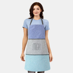 Custom Monogram Faux Glitter Bling Apron