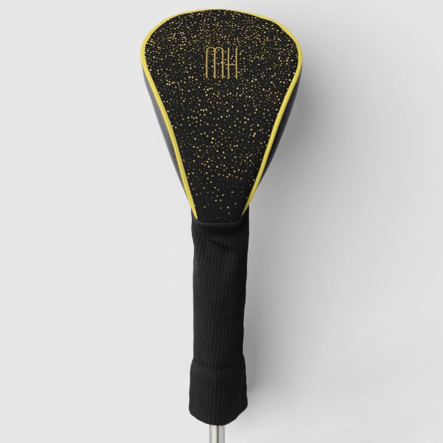 Custom Monogram Faux Glitter Bling Golf Head Cover (Front)