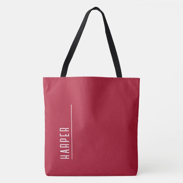 Custom monogram, festive red XL  Tote Bag (Front)