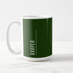 Custom monogram, forest green Christmas Coffee Mug
