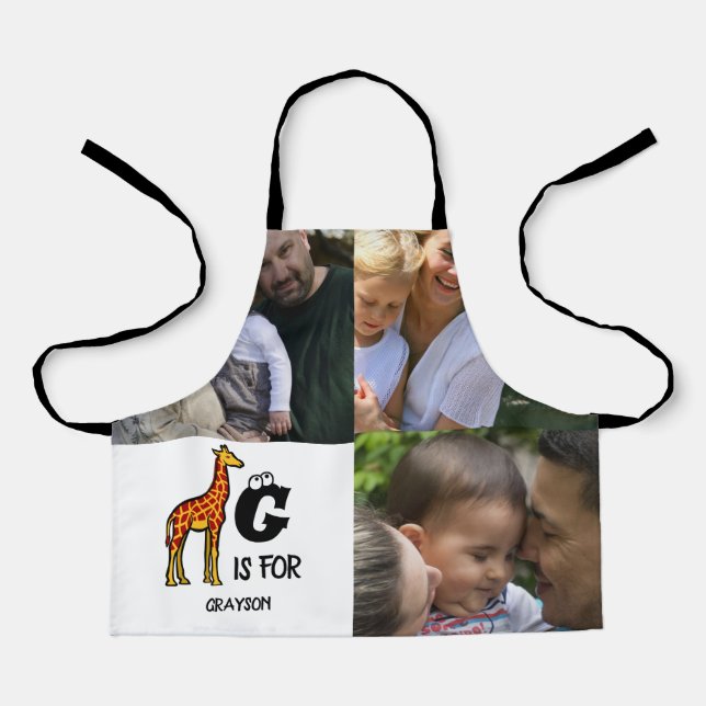 Custom monogram G is for Giraffe cute giraffes Apron (Front)