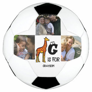 Custom monogram G is for Giraffe cute giraffes Football