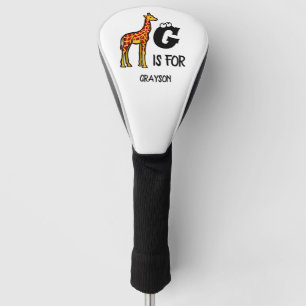 Custom monogram G is for Giraffe cute giraffes Golf Head Cover