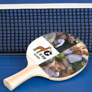 Custom monogram G is for Giraffe cute giraffes Ping Pong Paddle