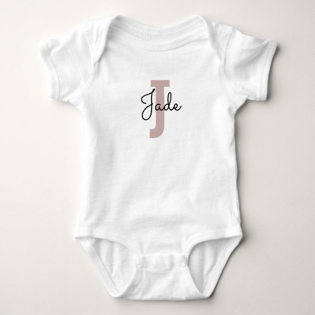 Custom Monogram Gift for Names Starting with J  Baby Bodysuit (Front)
