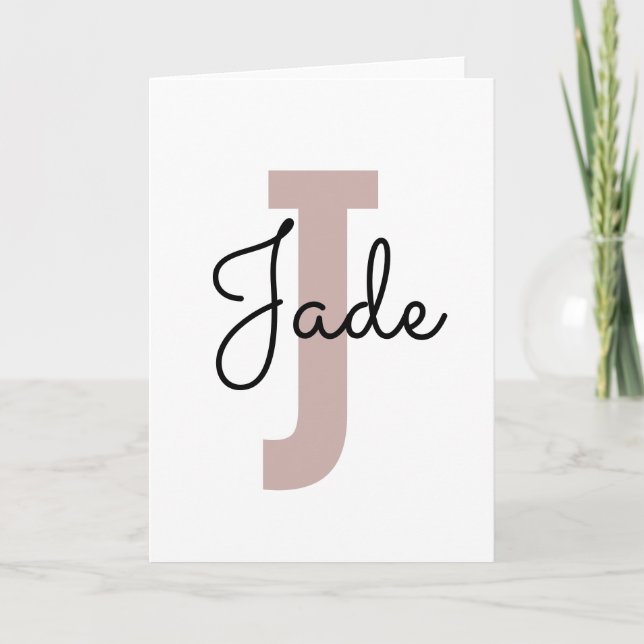 Custom Monogram Gift for Names Starting with J  Card (Front)