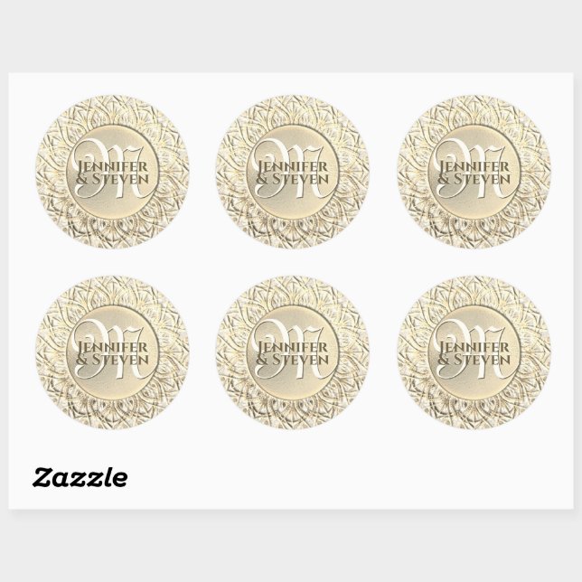 Custom Monogram Gold Glamour Seal (Sheet)