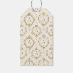 Custom Monogram Gold Royal Baroque Luxury Gift Tags