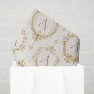 Custom Monogram Gold Royal Baroque Luxury Tissue Paper