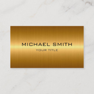 Custom Monogram Gold Stainless Steel Metal Business Card