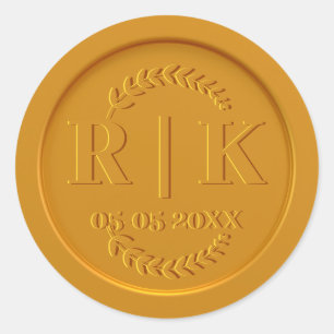 Custom Monogram Gold Wax Envelope Seal Wedding