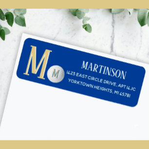 Custom Monogram Golf Ball Return Address Label 