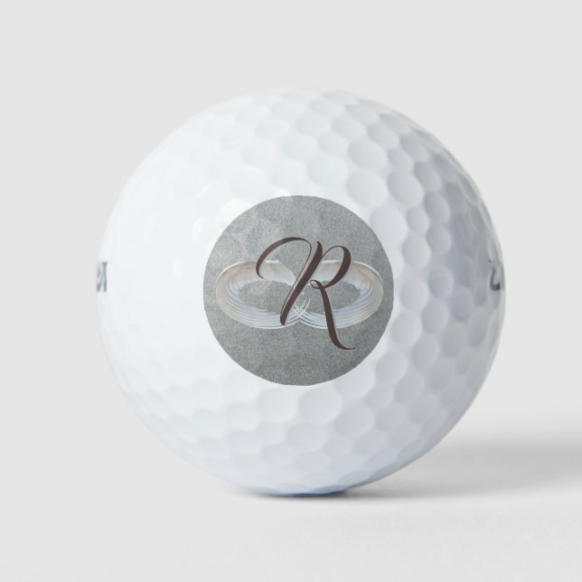 Custom Monogram Golf Balls with Wings - Personal (Front)