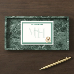 Custom Monogram Hand Drawn Dachshund Reading Post-it Notes
