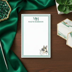 Custom Monogram Hand Drawn German Shepherd Post-it Notes