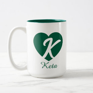 Custom Monogram Heart Initial Name Coffee Mug