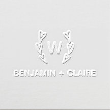 Custom Monogram Hearts Frame Couples Names