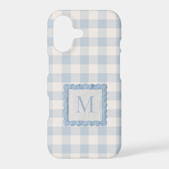 Custom Monogram Heirloom Coquette Blue Gingham (Back)