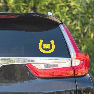 Custom monogram horseshoe logo vinyl car sticker