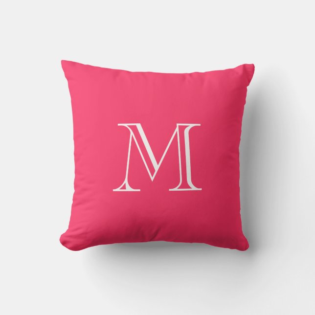 Custom Monogram Hot Pink Pillow 2 (Front)